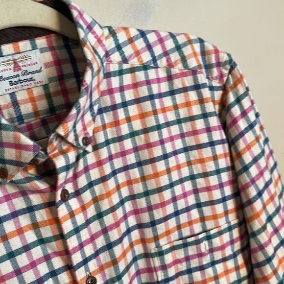 Barbour Beacon Brand Plaid Fleece Shirt M - Picture 2 of 9